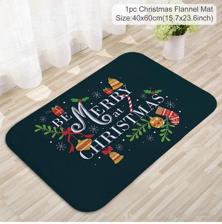 Christmas Door Mat Santa Claus Carpet Merry