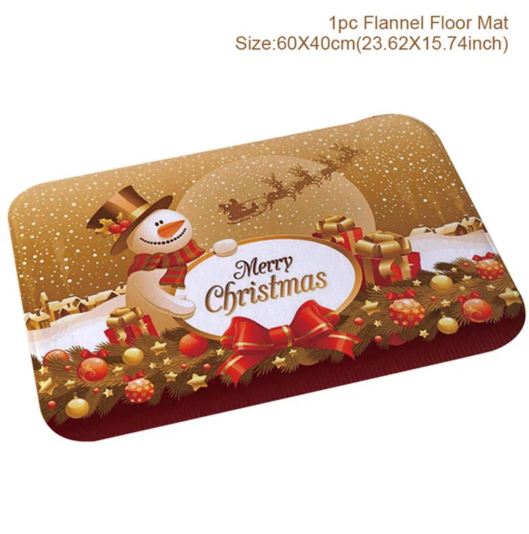 Christmas Door Mat Santa Claus Carpet Merry