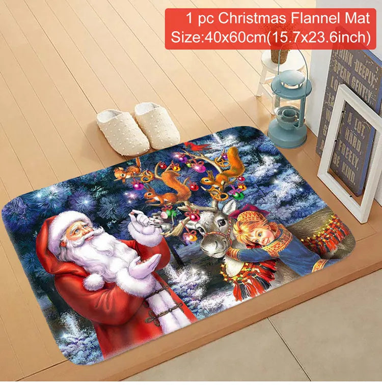 Christmas Door Mat Santa Claus Carpet Merry