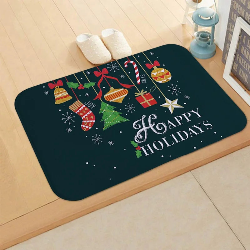 Christmas Door Mat Santa Claus Carpet Merry