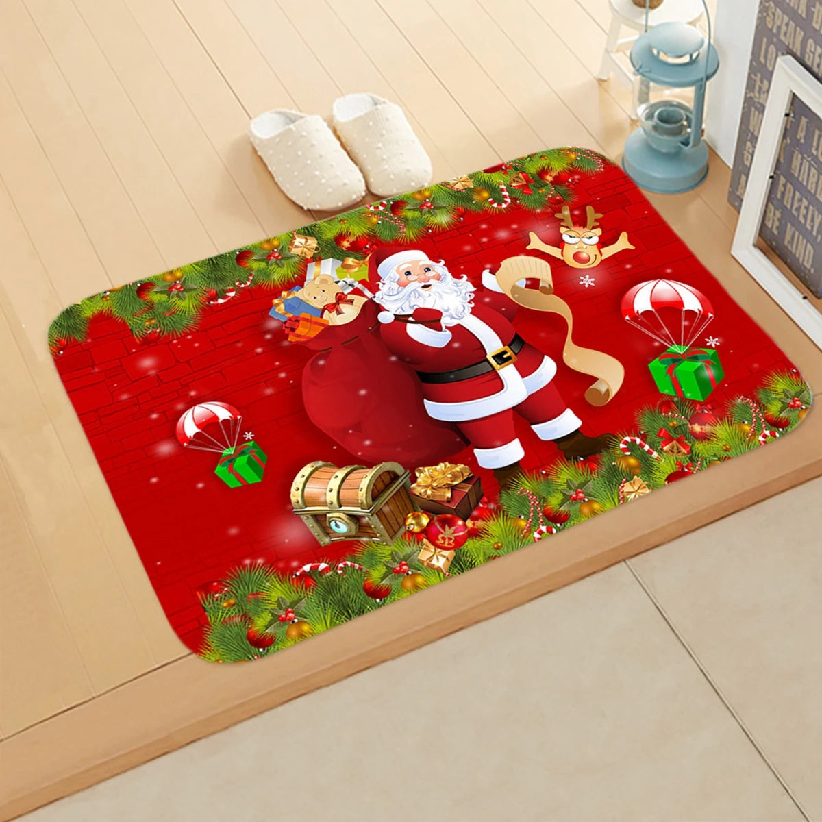 Christmas Door Mat Santa Claus Carpet Merry