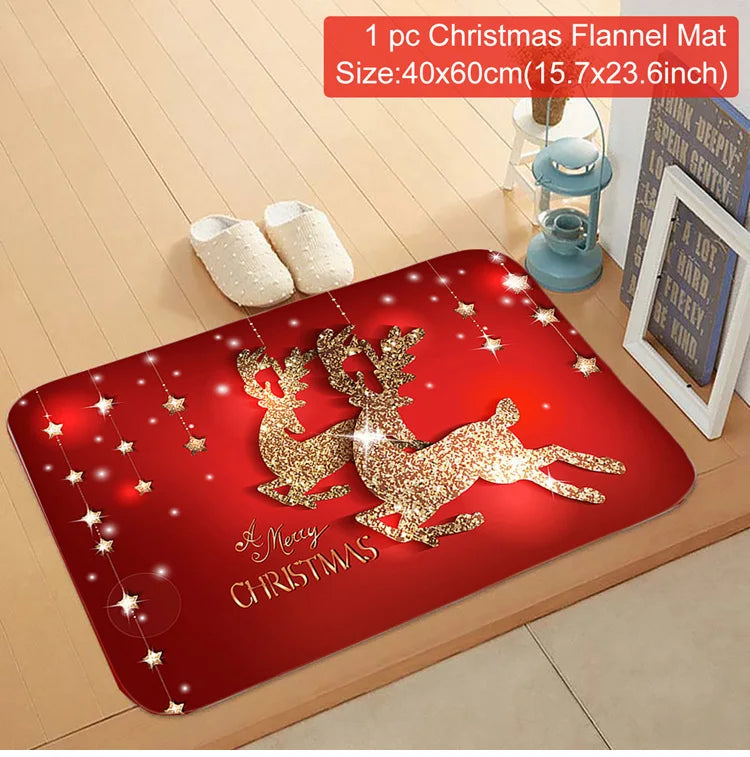 Christmas Door Mat Santa Claus Carpet Merry