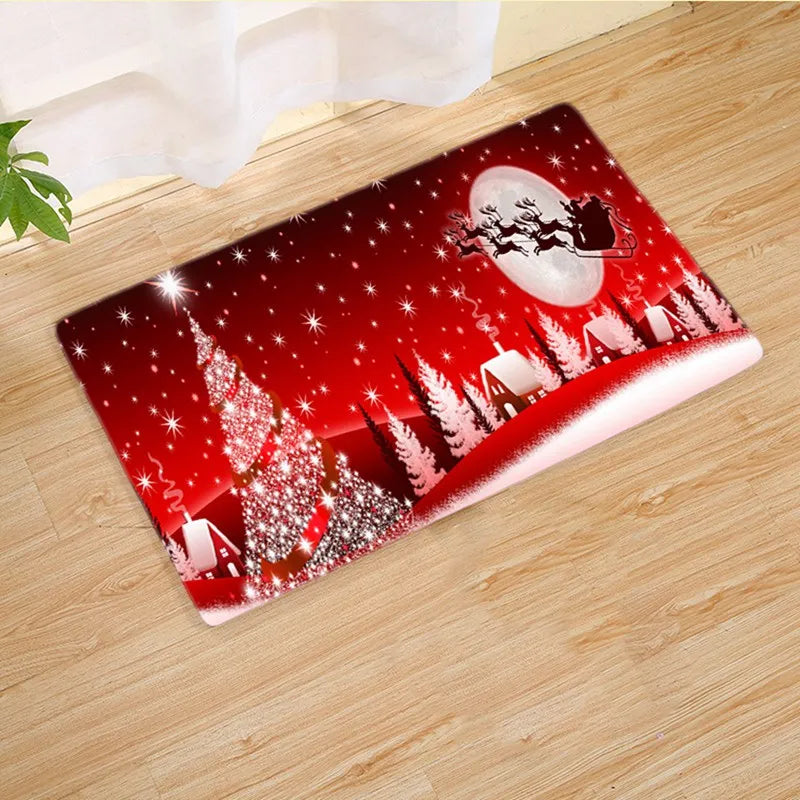 Christmas Door Mat Santa Claus Carpet Merry