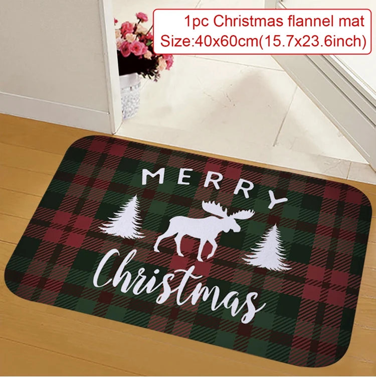 Christmas Door Mat Santa Claus Carpet Merry