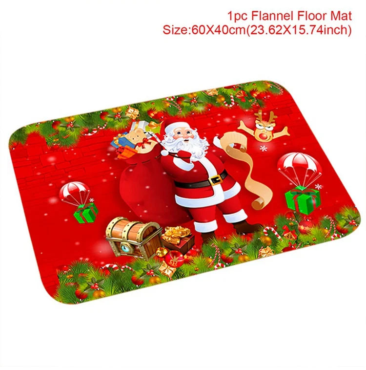 Christmas Door Mat Santa Claus Carpet Merry