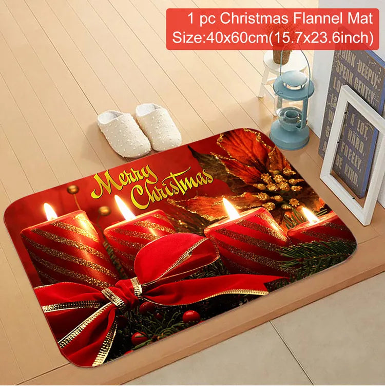 Christmas Door Mat Santa Claus Carpet Merry