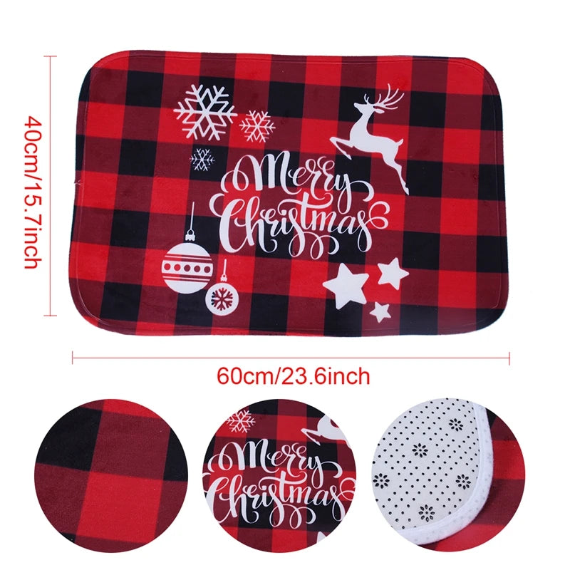 Christmas Door Mat Santa Claus Carpet Merry