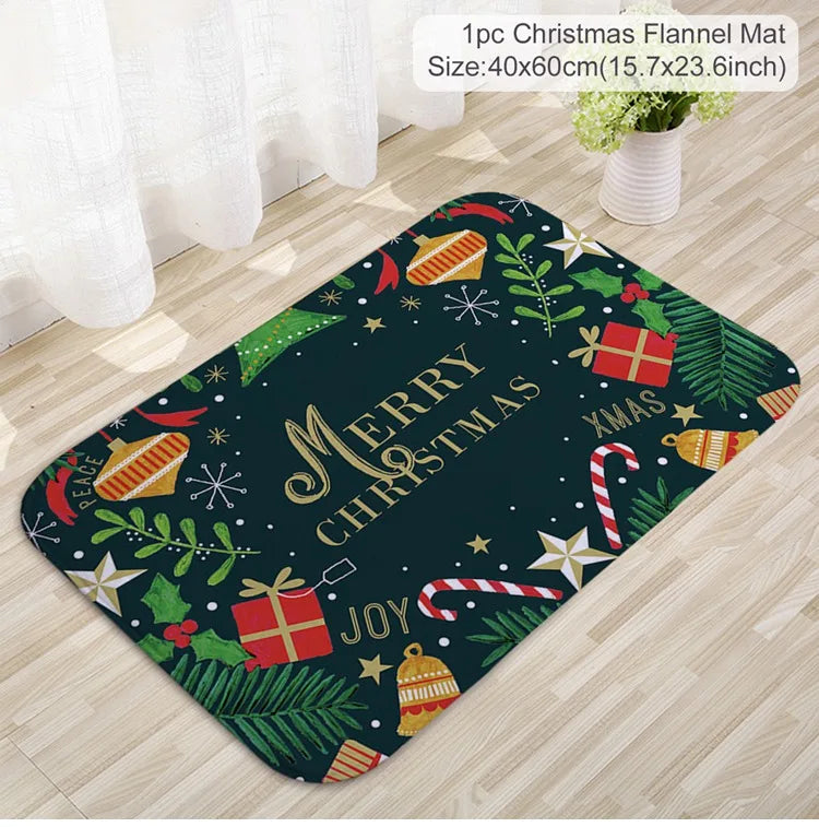 Christmas Door Mat Santa Claus Carpet Merry