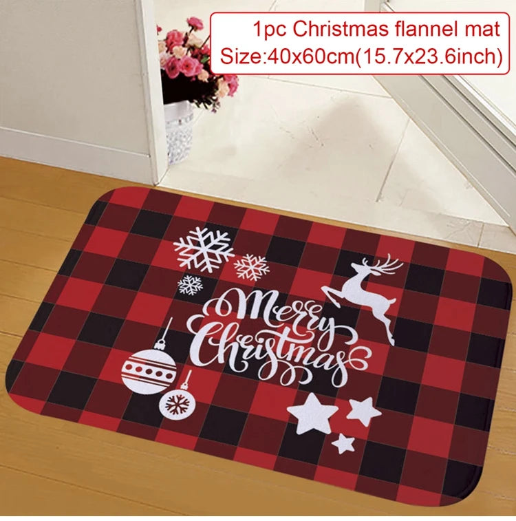 Christmas Door Mat Santa Claus Carpet Merry