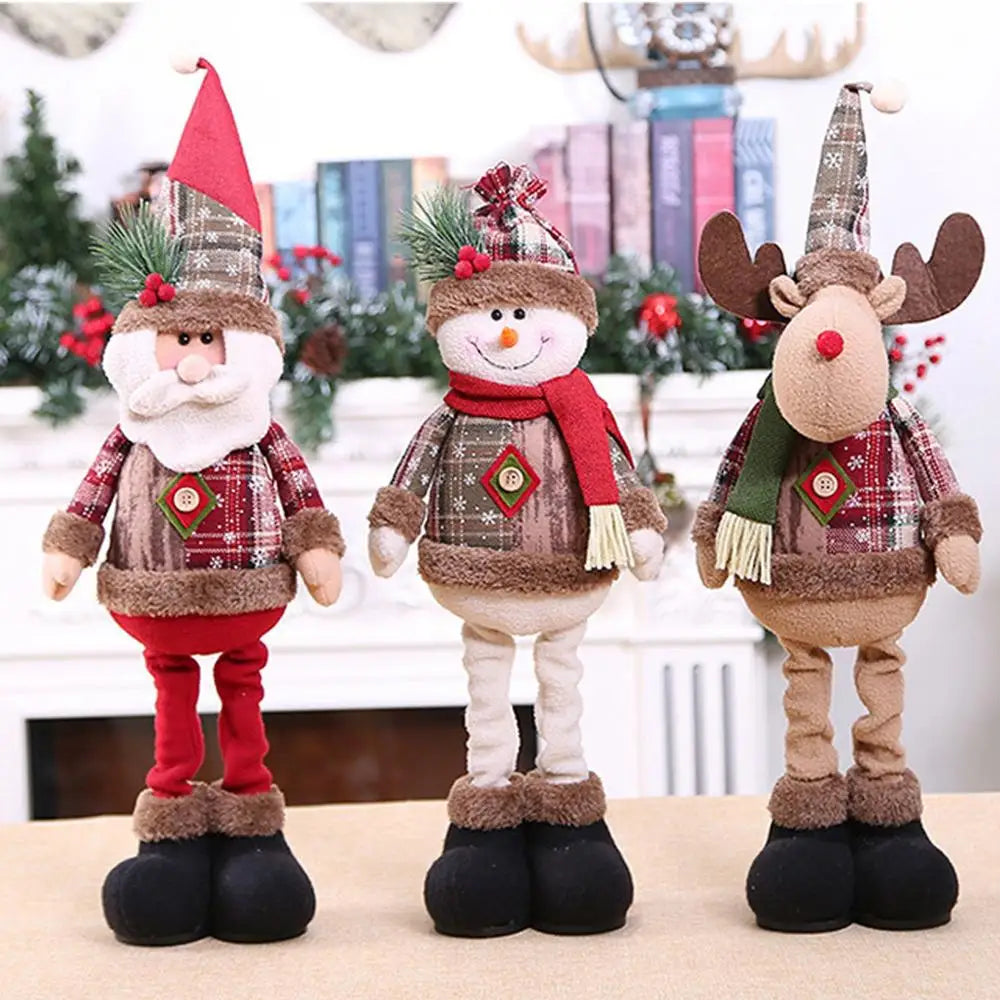 Christmas Dolls Tree Standing Santa, Snowman Reindeer