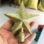 Christmas Tree Top Star Merry Shiny Gold