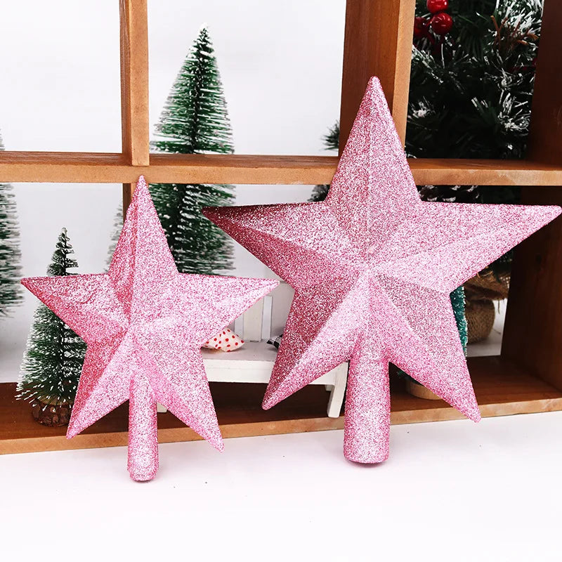 Christmas Tree Top Star Merry Shiny Gold