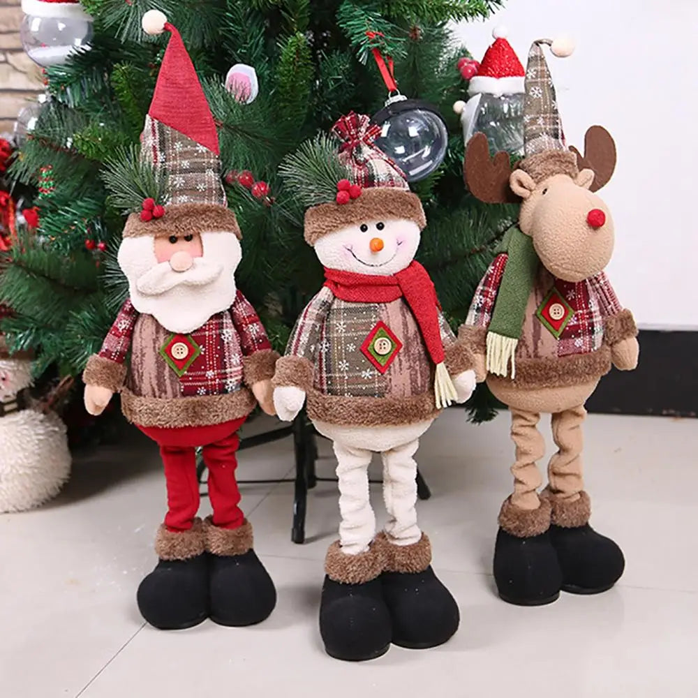 Christmas Dolls Tree Standing Santa, Snowman Reindeer