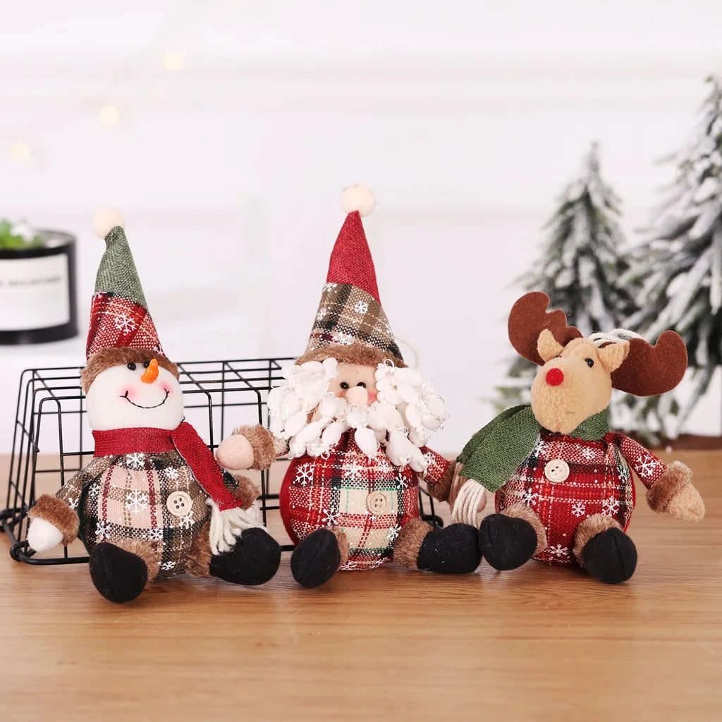 Christmas Dolls Tree Standing Santa, Snowman Reindeer