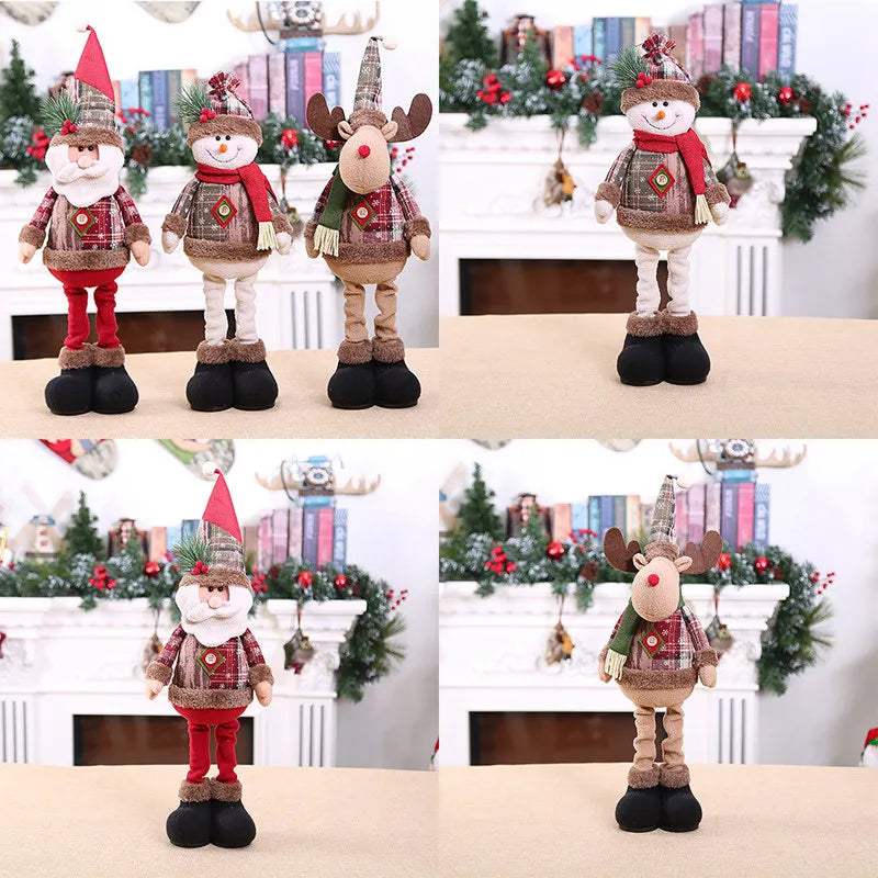 Christmas Dolls Tree Standing Santa, Snowman Reindeer