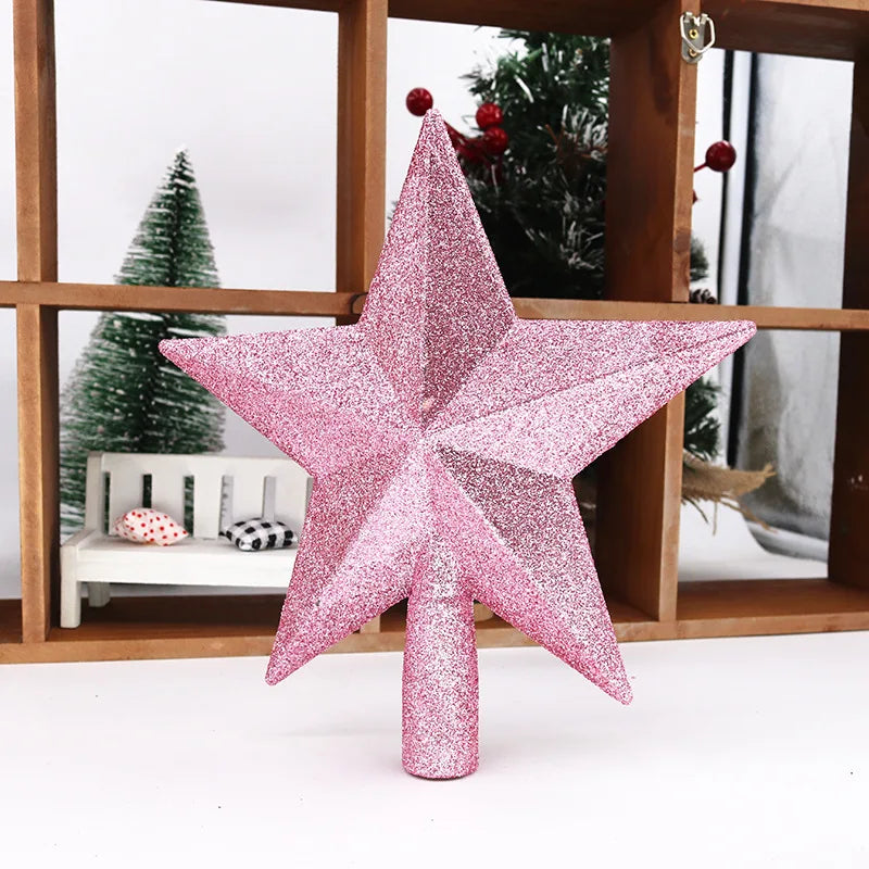 Christmas Tree Top Star Merry Shiny Gold