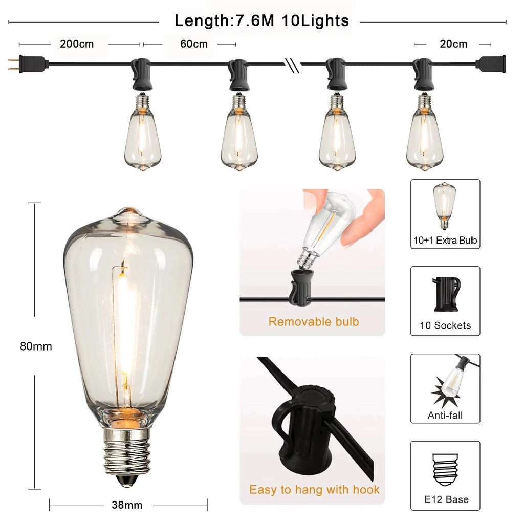 Connectable Shatterproof Holiday Bulbs