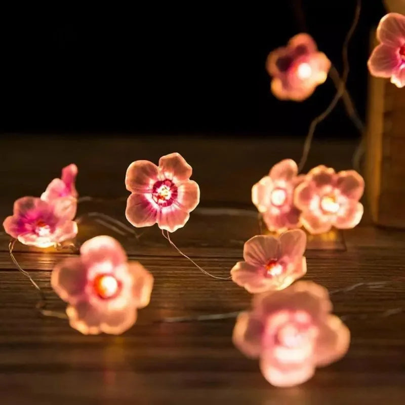 Blush Holiday Blossom String Lights