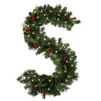 Christmas Garland Wreath With Pinecones Red Berries
