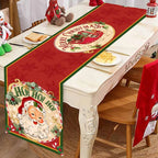 Santa Claus Christmas Table Runner Flag Noel