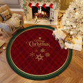 Christmas Tree Bow Round Rug