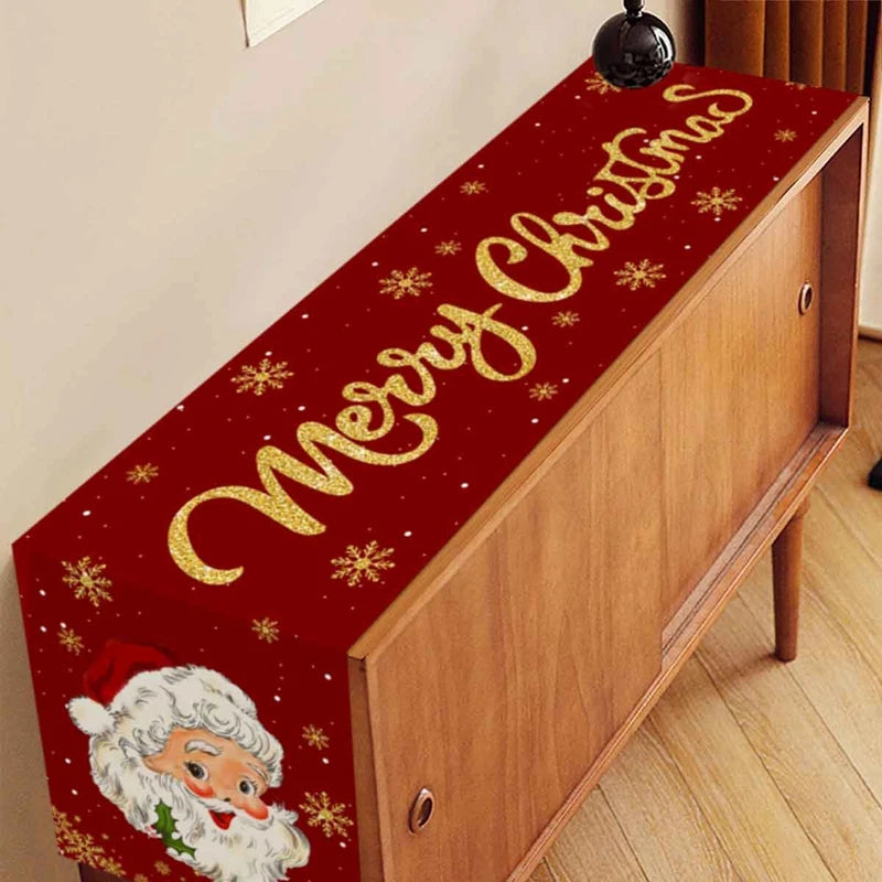 Santa Claus Christmas Table Runner Flag Noel