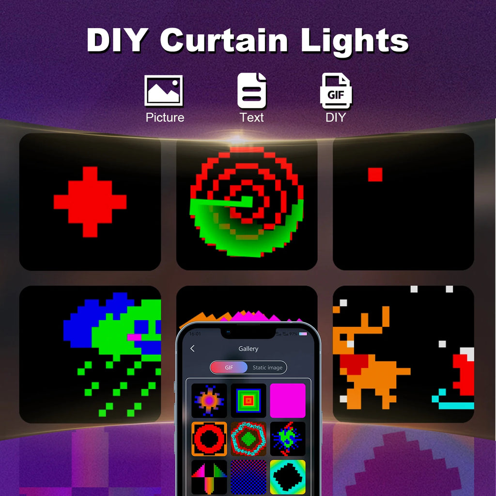 Smart Music Sync Curtain Lights