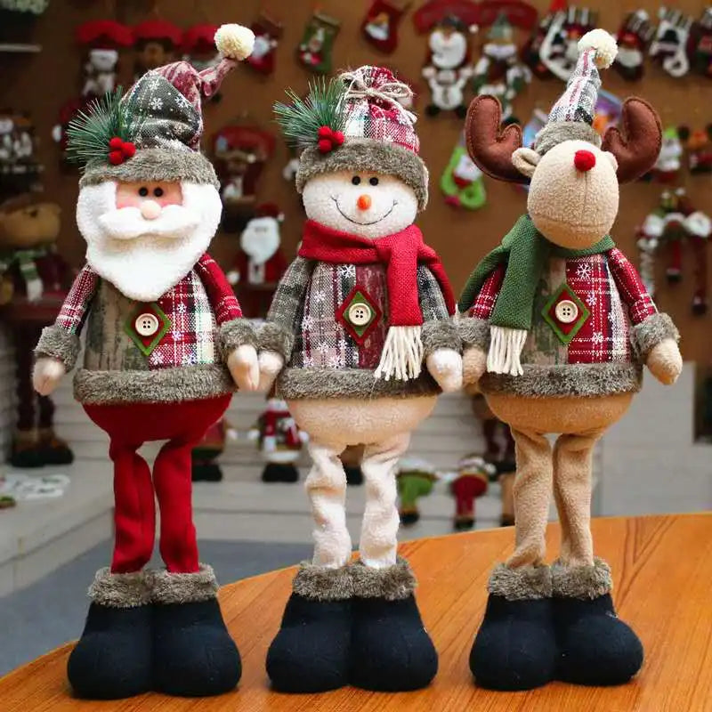 Christmas Dolls Tree Standing Santa, Snowman Reindeer