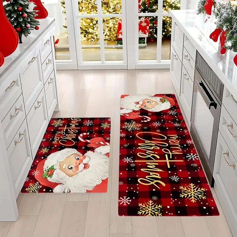 Christmas Cookies Tree Red Color Floor Mat
