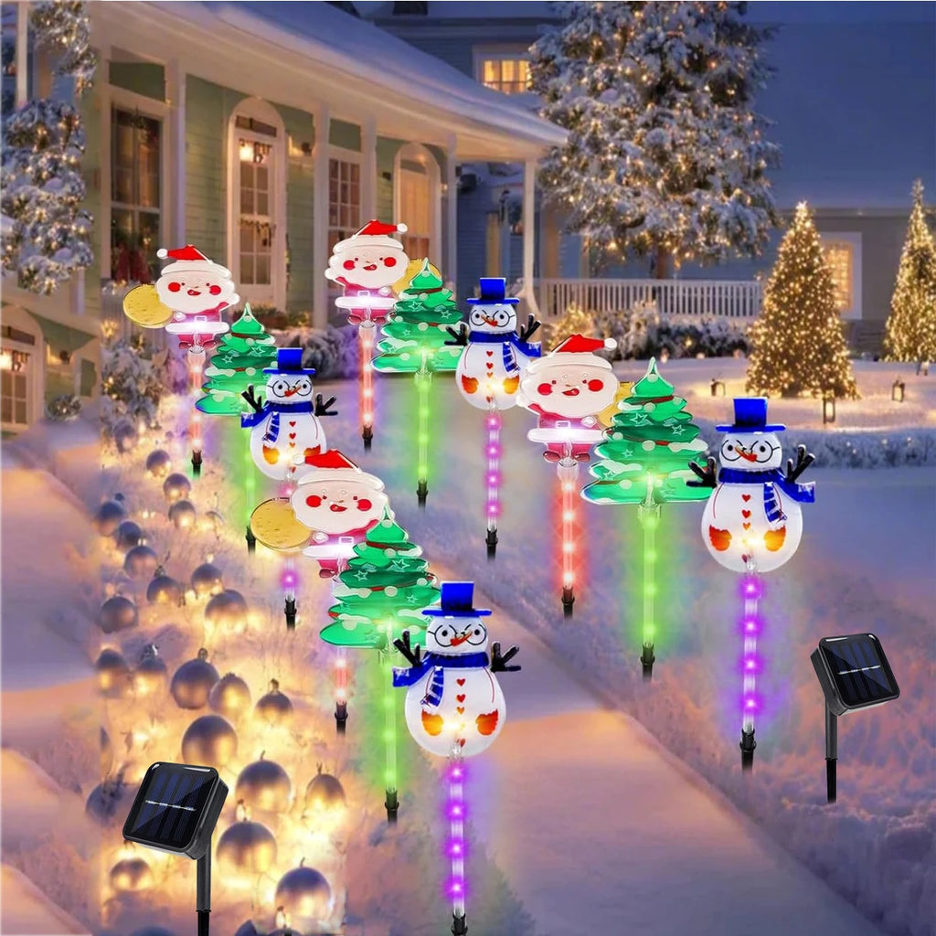 Solar Santa Tree and Reindeer Lights