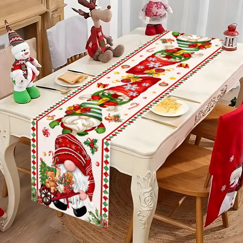 Santa Claus Christmas Table Runner Flag Noel