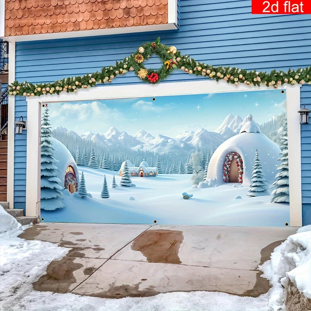 Christmas Winter Wonderland Garage Banner