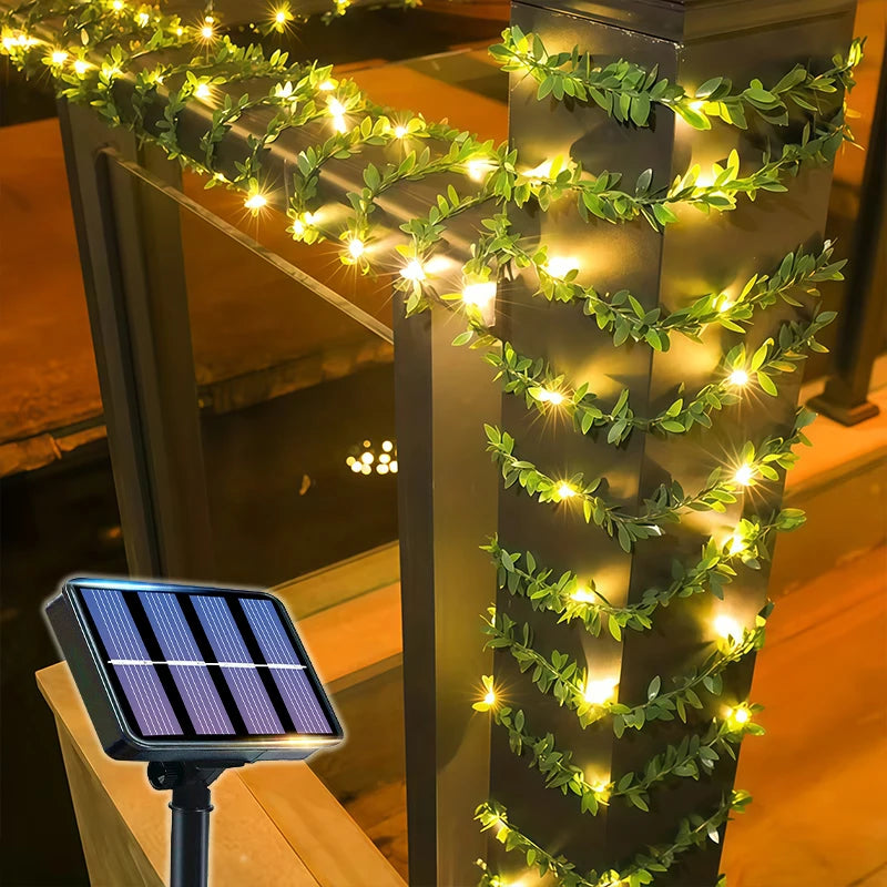 Solar Ivy Leaf Fairy Lights