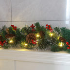 Christmas Pinecone & Red Berries Wreath Garland