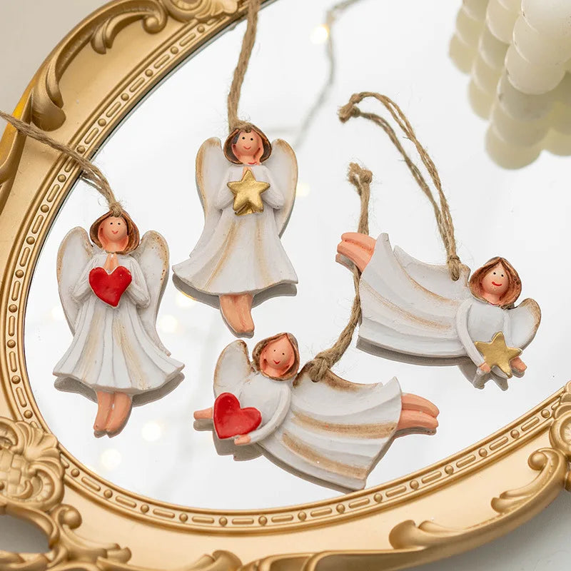 Merry Christmas Resin Santa angel Snowman Pendant