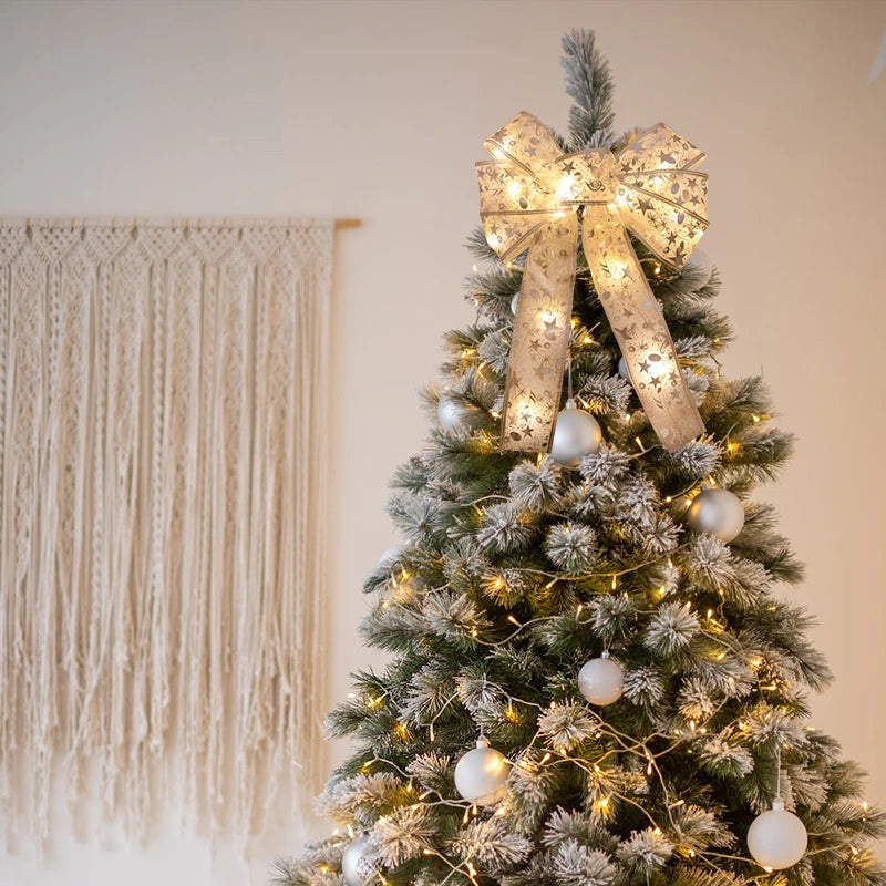 Christmas Tree Bow Ribbon Topper Hanging Ornament
