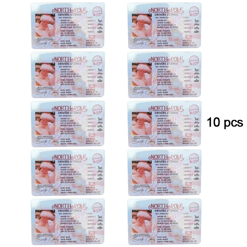 Cards Santa Claus Flying Licence Christmas Eve