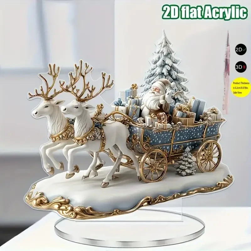 Santa Claus Reindeer Sled Desktop Christmas Animal