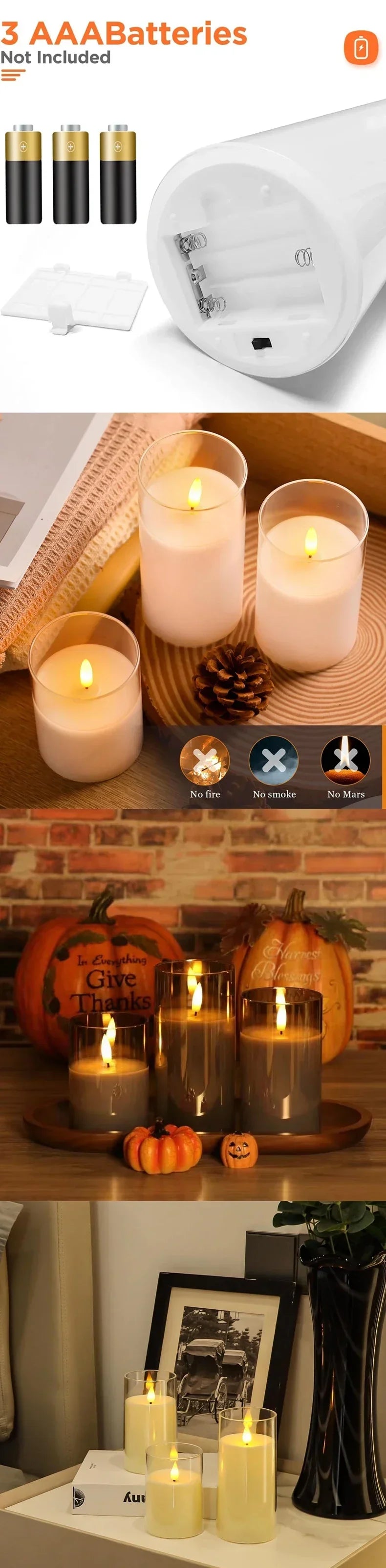 Warm Flickering Holiday Candles