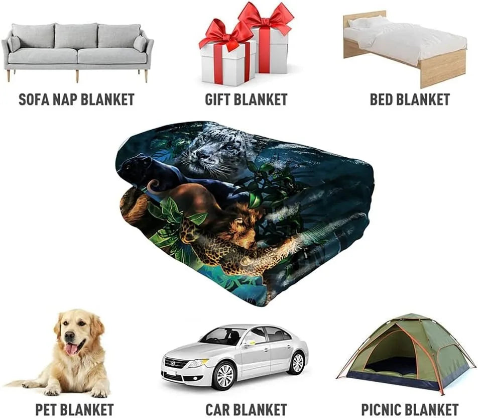 Santa Snowman and Reindeer Throw