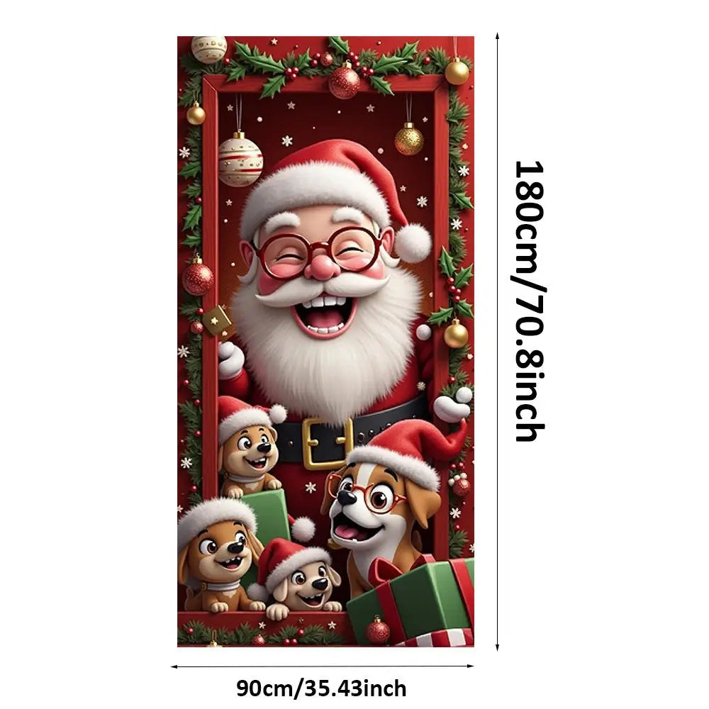 Santa Claus Christmas Tree Door Banner