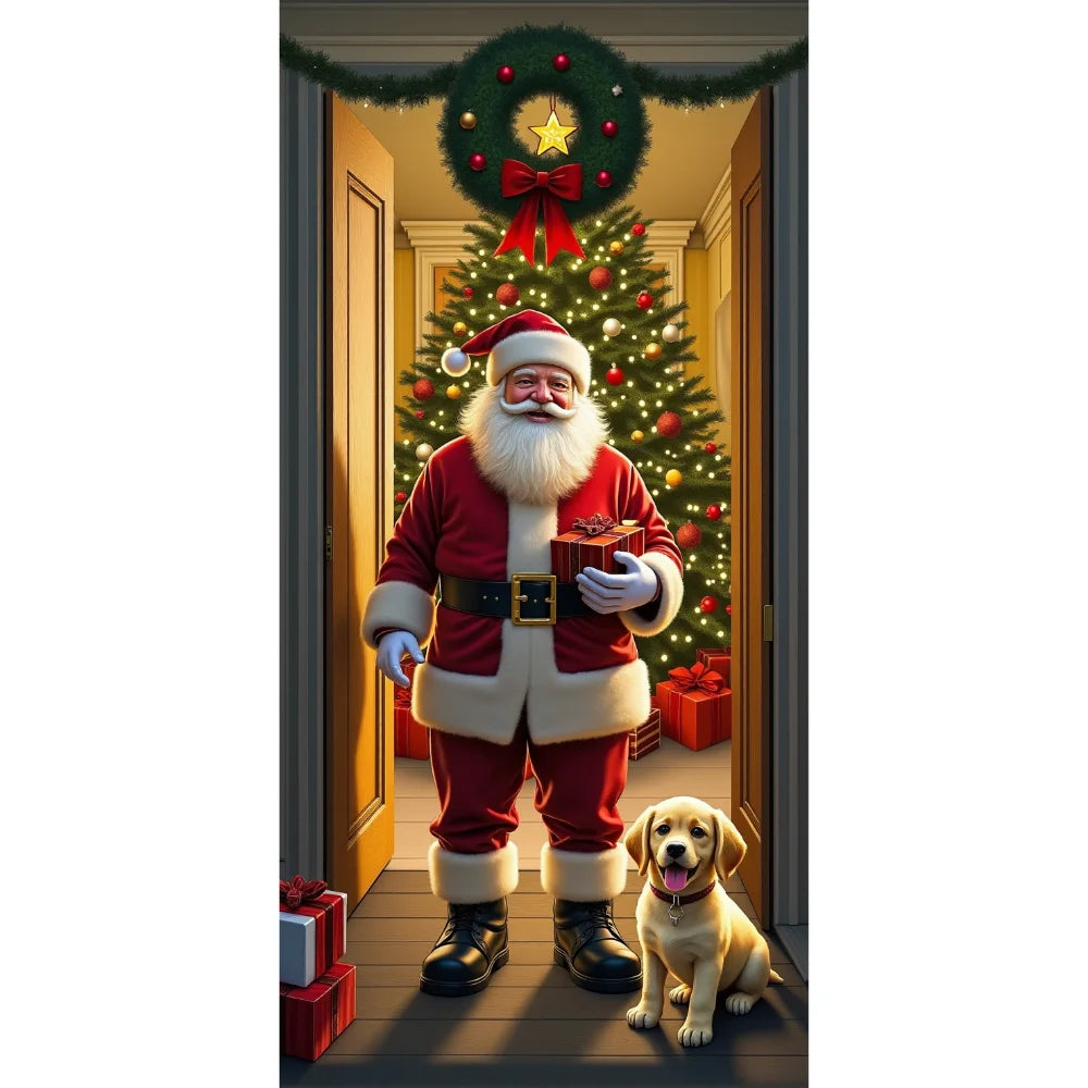Santa Claus Christmas Tree Door Banner