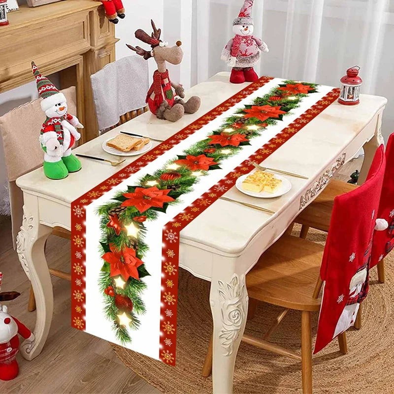 Santa Claus Christmas Table Runner Flag Noel
