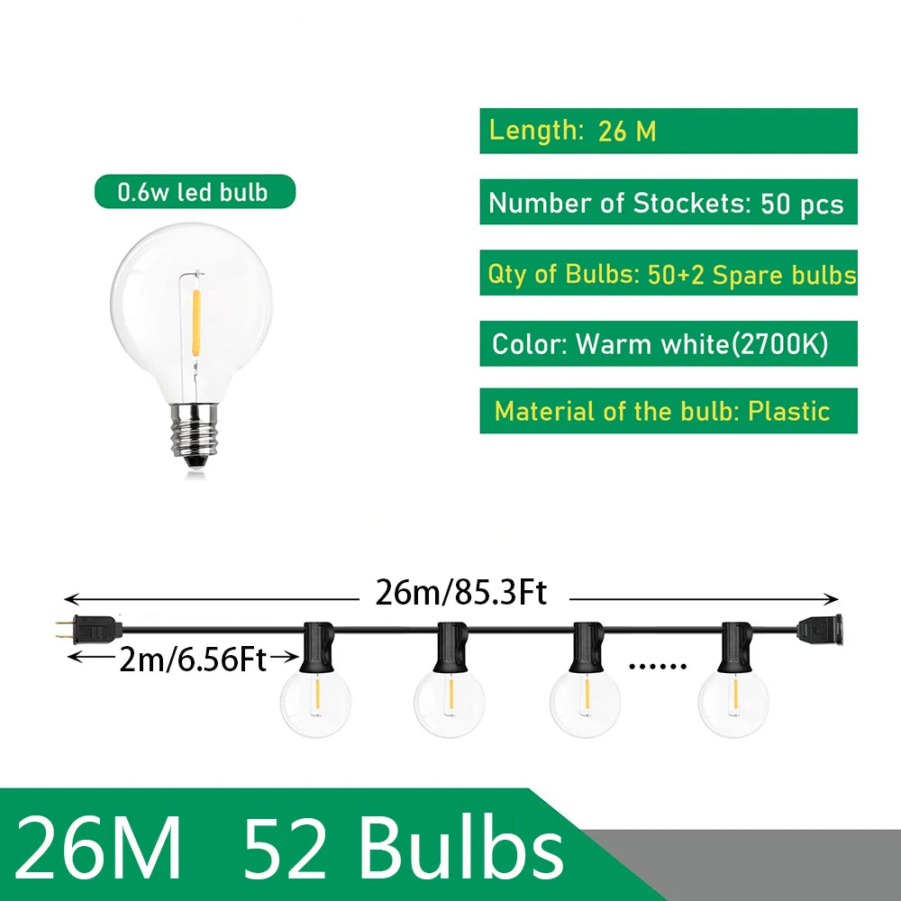 Festoon Patio Holiday String Lights
