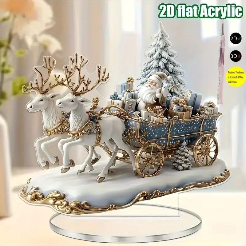 Santa Claus Reindeer Sled Desktop Christmas Animal