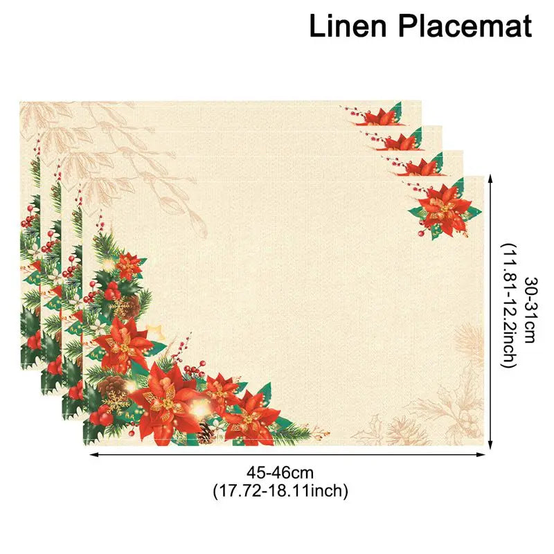 Linen Christmas Tree Placemats