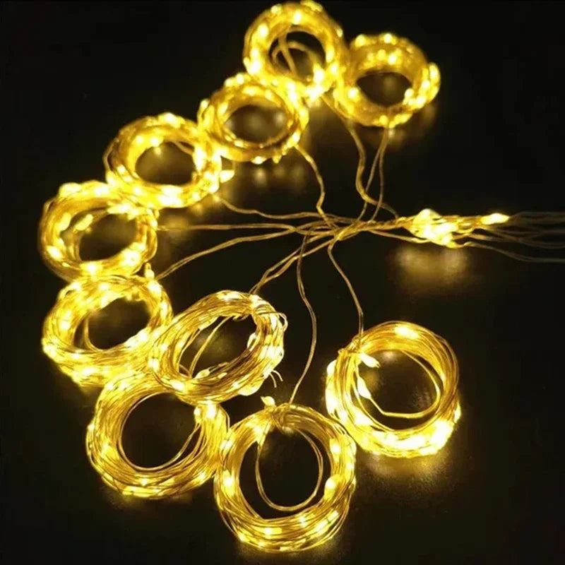 Twinkling Christmas Window Curtain Lights