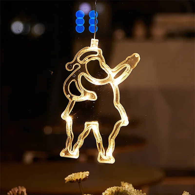 Christmas Snowflake Santa Hanging Battery operated Ornaments