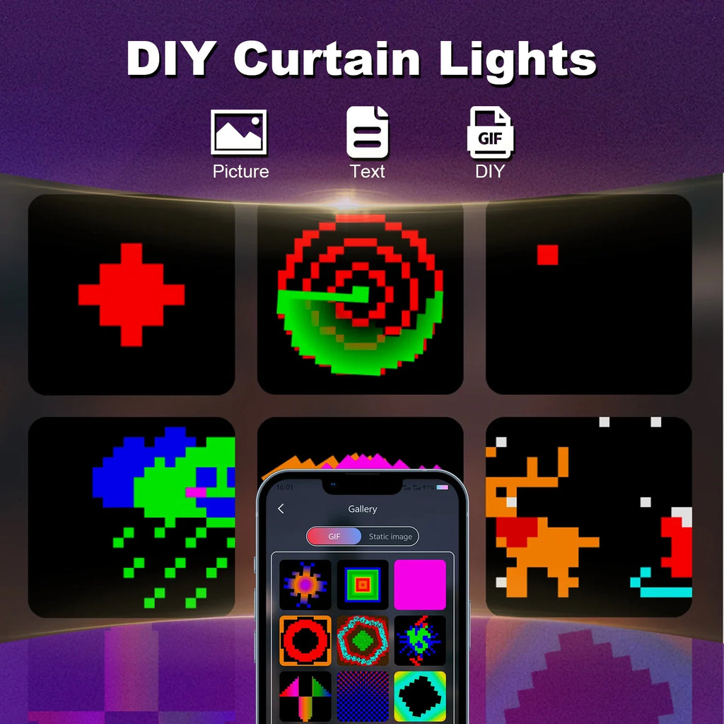 Smart Music Sync Curtain Lights