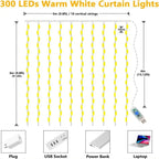 Twinkling Christmas Window Curtain Lights